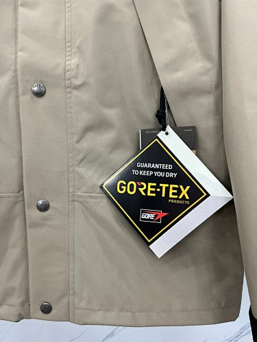 The North Face Khaki Black GORE-TEX Mountain Jacket Snap Button Waterproof