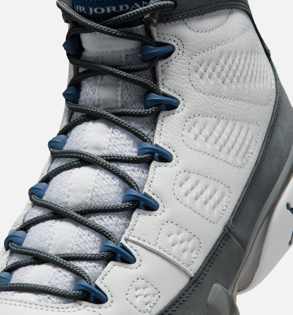 Air Jordan 9 Retro Flint Grey and French Blue Men's – White/French Blue/Flint Grey