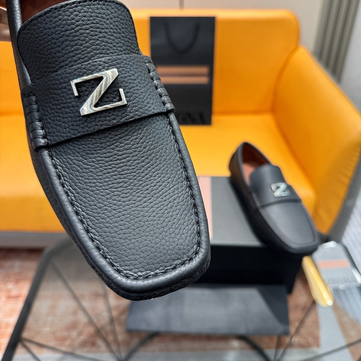 Zegna Black Driving Loafers